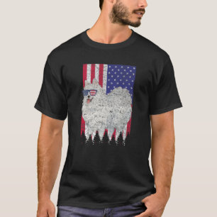 Camiseta Perro patriótico japonés Spitz EEUU Orgullo americ