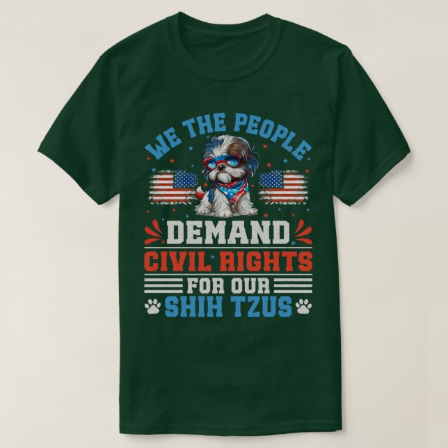 Camiseta Perro patriótico Shih Tzu (Diseño del anverso)