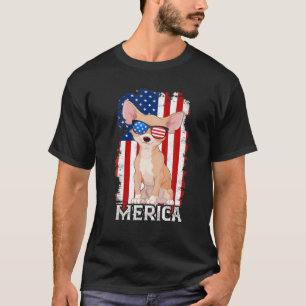 Camiseta Perro patriótico vintage Chihuahua Bandera estadou
