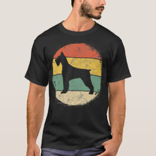 Camiseta Perro patrón de Schnauzer Retro Circular