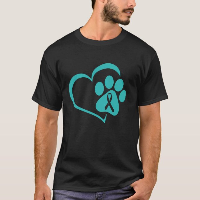 Camiseta Perro Paw Cinta Verde azulada Cinta Cérvica Sensib (Anverso)