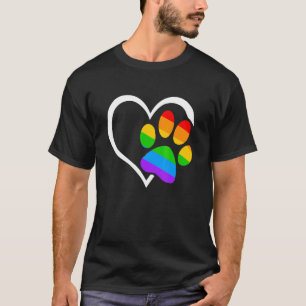 Camiseta Perro Paw Heart Lgbt Bandera Arcoiris Ally Gay Pri