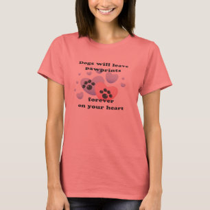 Camiseta Perro Pawprints en el corazón