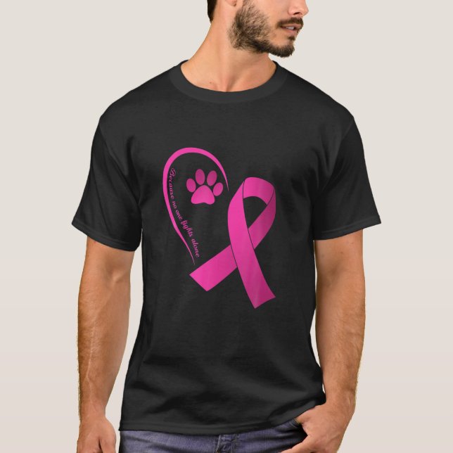 Camiseta Perro Paws Corazón Sensibilización sobre el Cáncer (Anverso)