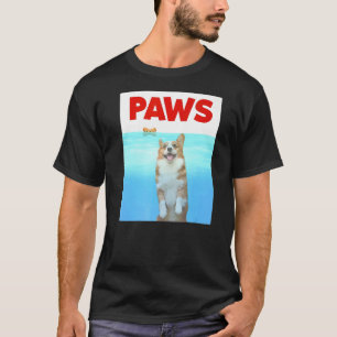Camiseta Perro paws parodia perro Corgi Shark de los 80