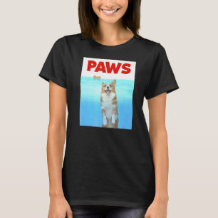 Camiseta Perro paws parodia perro Corgi Shark de los 80