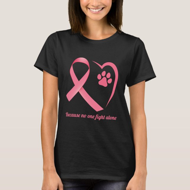 Camiseta Perro Paws Sensibilización sobre el Cáncer de Mama (Anverso)
