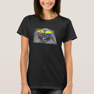 Camiseta Perro Pekín Bandera Ecuador Gafas de sol