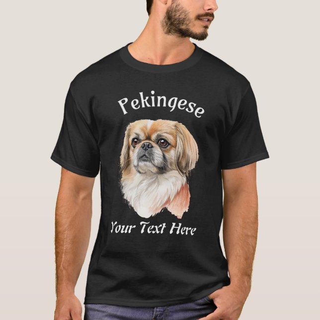 Camiseta Perro Pekín, Personalizable Textos (Anverso)