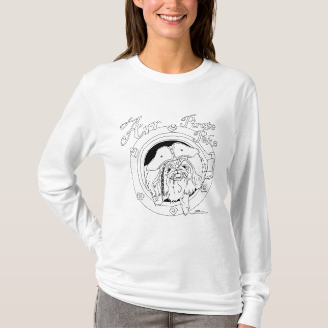 Camiseta Perro Pekinés Pirata (Anverso)