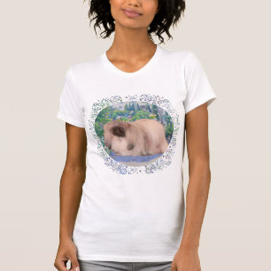 Camiseta Perro pekingés en el jardín de flores
