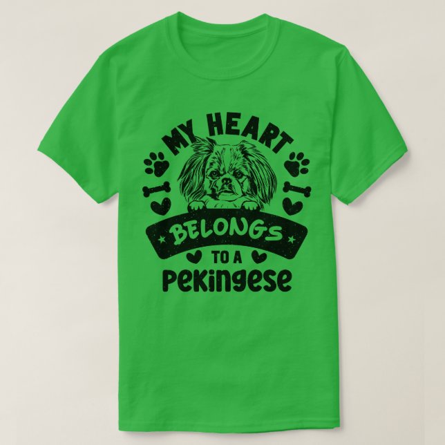 Camiseta Perro pekingés lindo (Diseño del anverso)