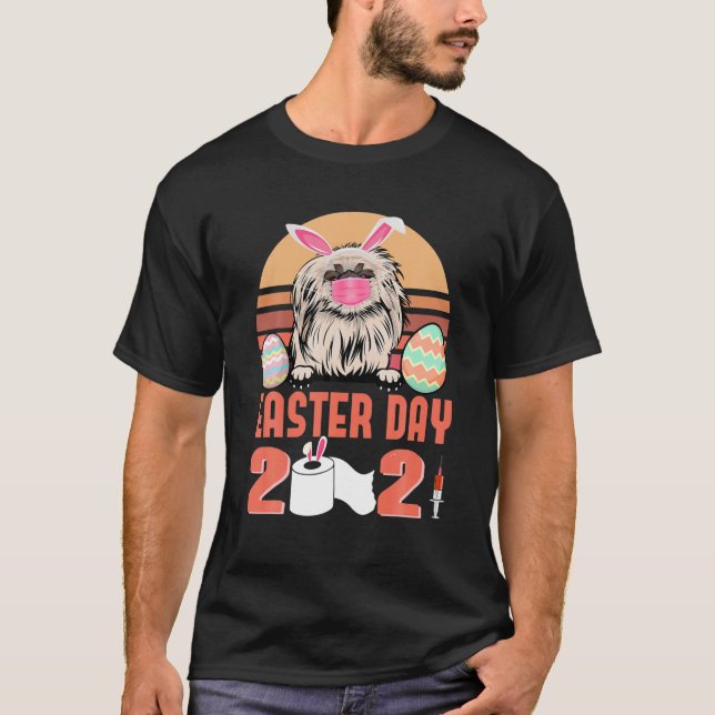 Camiseta Perro Pekingese Cara Máscara Conejo Conejo Huevo S (Anverso)
