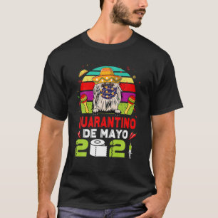Camiseta Perro Pekingese Cara Máscara Cuarantino Funny Cinc