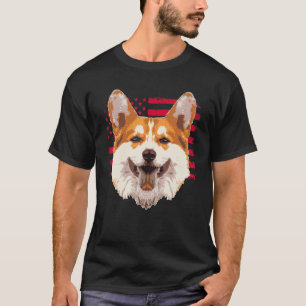 Camiseta Perro Pembroke Welsh Corgi Con Nuestra Bandera Ame