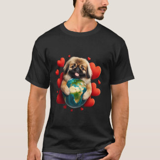 Camiseta Perro pequinés Día de la Tierra Abrazo Amor Dueño