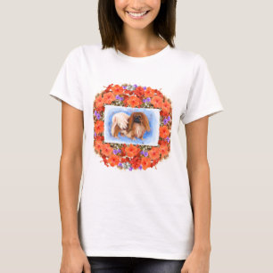 Camiseta Perro Pequinés Floral