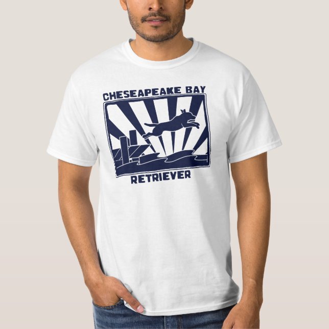 Camiseta Perro perdiguero de bahía de Chesapeake de salto (Anverso)
