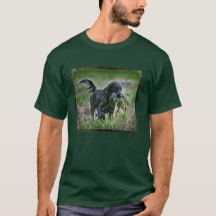Camiseta Perro perdiguero de Flatcoated con el pato