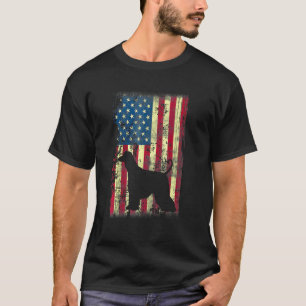 Camiseta Perro Perro Afgano Bandera Estadounidense 4 De Jul