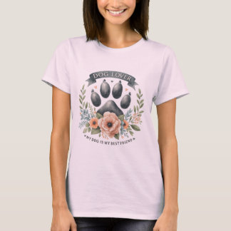 Camiseta Perro Perro Ataque Floral - Mi Perro Es Mi Mejor A