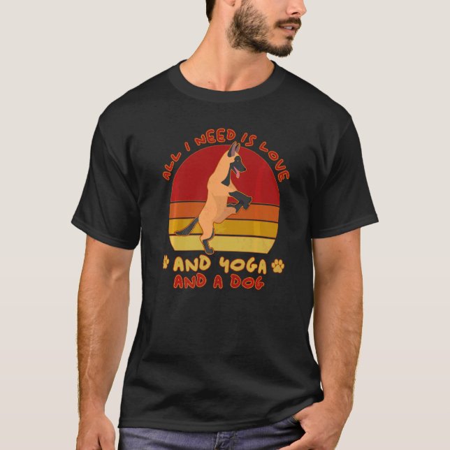 Camiseta Perro Perro Belga Malinois Dueño de Perro Yoga Per (Anverso)