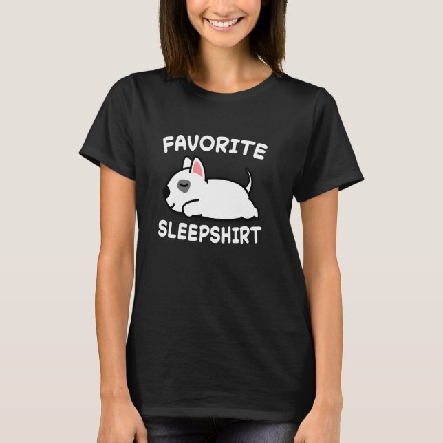 Camiseta Perro Perro Bull Terrier Nap Durmiendo Pajama Paja (Anverso)