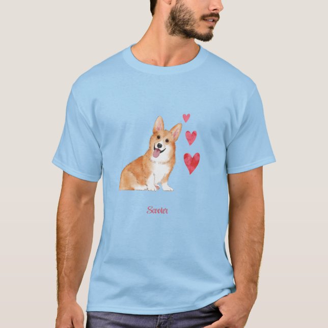 Camiseta Perro personalizado de Pembroke Welsh Corgi (Anverso)