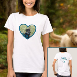 Camiseta Perro personalizado lindo caminando foto de corazó
