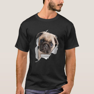 Camiseta Perro picante aguijón cara Perro de pug