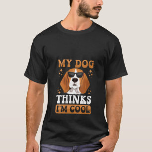 Camiseta Perro piensa que soy Guay Sunglass llevando pipa L