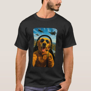 Camiseta Perro piloto de caza Golden Retriever divertido se