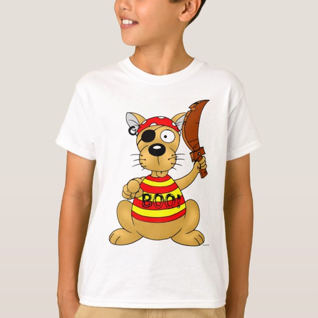 Camiseta Perro Pirata Divertido con Espada de Juguete (Anverso)