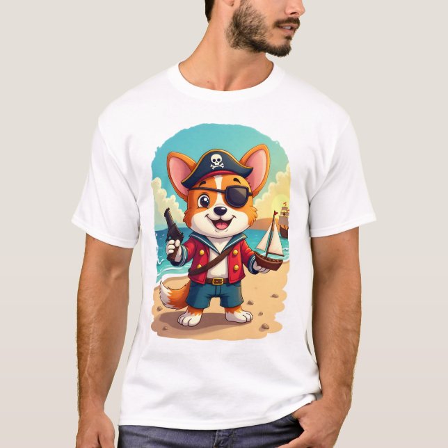 Camiseta Perro Pirata Pastor Alemán (Anverso)