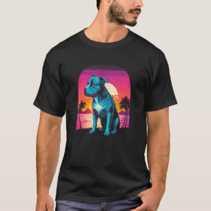 Camiseta Perro Pit Bull con Estética Retro Divertida