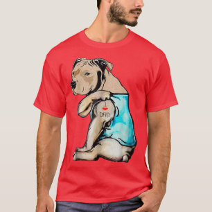 Camiseta Perro Pitbull Amo A Papá Tattoo Familia Funny
