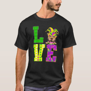 Camiseta Perro Pitbull Amo Máscara de Vestido de Mardi Gras