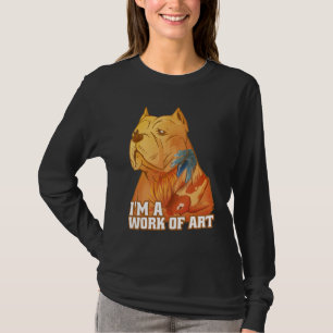 Camiseta Perro Pitbull Con Koi Carp Tattoo Soy Un Trabajo D