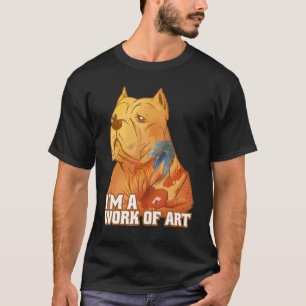 Camiseta Perro Pitbull Con Koi Carp Tattoo Soy Un Trabajo D