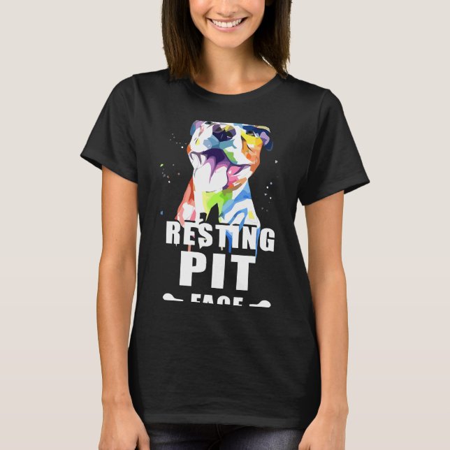 Camiseta Perro Pitbull Descansando Cara de Pit Divertido Co (Anverso)