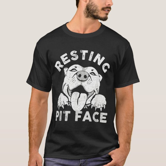 Camiseta Perro Pitbull Descansando Cara de Pit Humor Sarcás (Anverso)