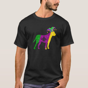 Camiseta Perro Pitbull Divertido Máscara de Fiesta de Mardi