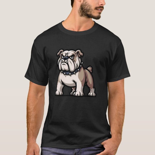 Camiseta Perro Pitbull enojado con corbata de perro - Perro (Anverso)