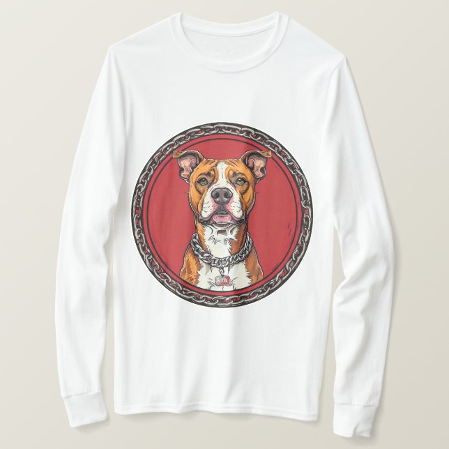Camiseta Perro Pitbull fuerte (Anverso del diseño)