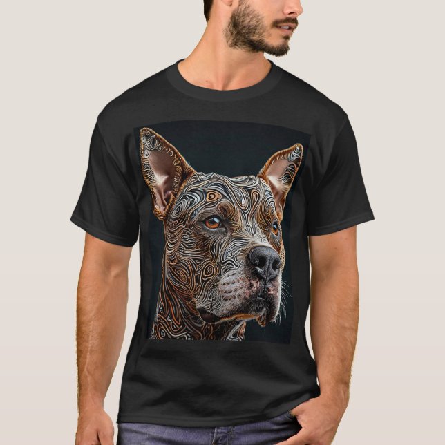 Camiseta Perro Pitbull fuerte (Anverso)