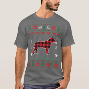 Camiseta Perro Pitbull Lover Pajama Rojo Navidades feos