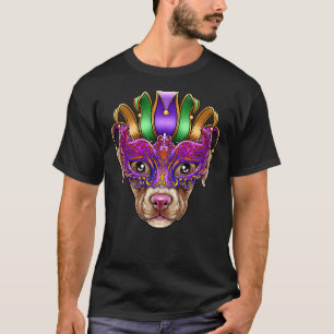 Camiseta Perro Pitbull Mardi Gras Mask Jester Gorra Pit Bul
