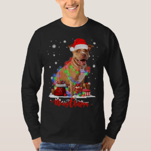 Camiseta Perro Pitbull Merry Perro de Navidad