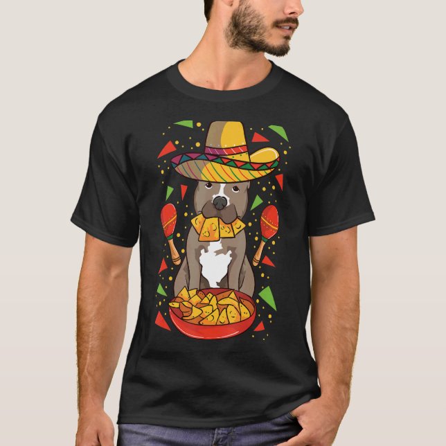 Camiseta Perro Pitbull Mexicano Para Mexicanos Y Pitbulls (Anverso)