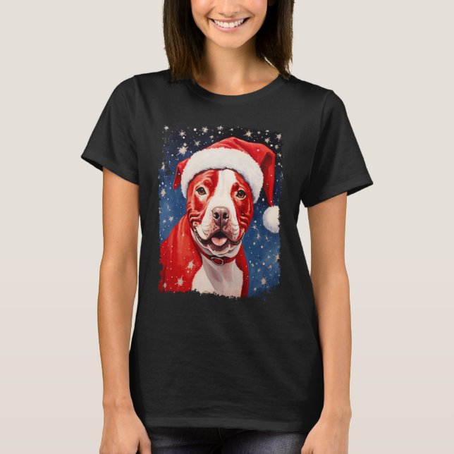 Camiseta Perro Pitbull Navidad (Anverso)
